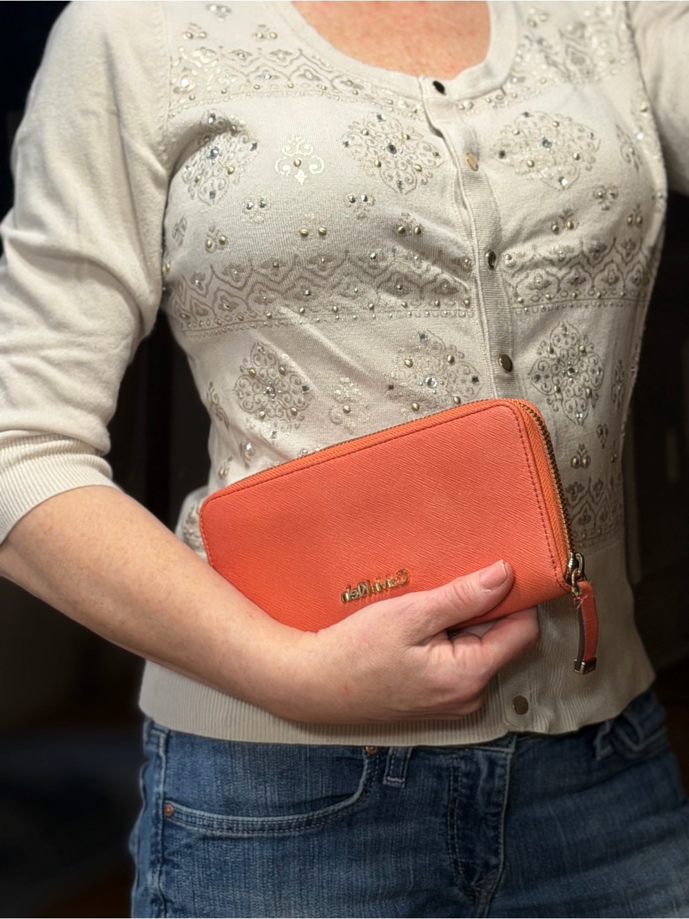 Calvin Klein 2010’s Dopamine Dressing Light Coral Wallet (VGUC)